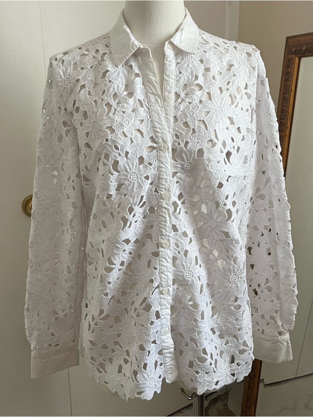 Banana Republic lace button up